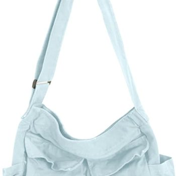 Canvas Messenger Bag Large  Crossbody Bags with Multiple Pockets,School Vintage Shoulder Laptop Bag for Women and Men