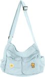 Canvas Messenger Bag Large  Crossbody Bags with Multiple Pockets,School Vintage Shoulder Laptop Bag for Women and Men