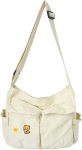 Canvas Messenger Bag Large  Crossbody Bags with Multiple Pockets,School Vintage Shoulder Laptop Bag for Women and Men
