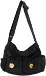 Canvas Messenger Bag Large  Crossbody Bags with Multiple Pockets,School Vintage Shoulder Laptop Bag for Women and Men