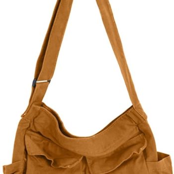 Canvas Messenger Bag Large  Crossbody Bags with Multiple Pockets,School Vintage Shoulder Laptop Bag for Women and Men