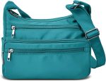 Purses for Women Fabric Nylon Multi Pocket Crossbody Bag Ladies Travel Handbag