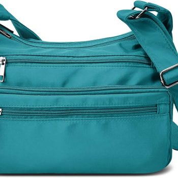 Purses for Women Fabric Nylon Multi Pocket Crossbody Bag Ladies Travel Handbag