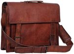 Leather Briefcase for Men and Women 18 inch Handmade Leather Messenger Bag for Laptop Best Computer Satchel Distressed Bag (Single Pocket)