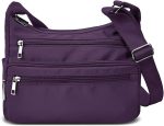 Purses for Women Fabric Nylon Multi Pocket Crossbody Bag Ladies Travel Handbag