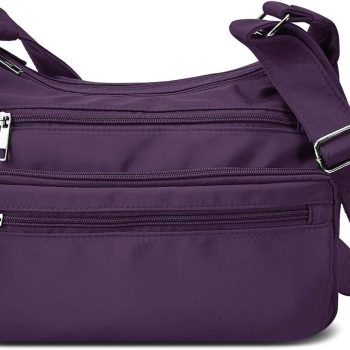 Purses for Women Fabric Nylon Multi Pocket Crossbody Bag Ladies Travel Handbag