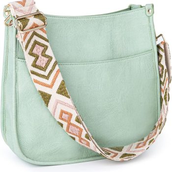 Vegan Leather Crossbody Fashion Shoulder Bag Purse with Adjustable Strap