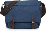 Large Vintage Canvas Messenger Shoulder Bag Travel Crossbody Purse Briefcase Business Bag for 15inch Laptop