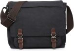 Large Vintage Canvas Messenger Shoulder Bag Travel Crossbody Purse Briefcase Business Bag for 15inch Laptop