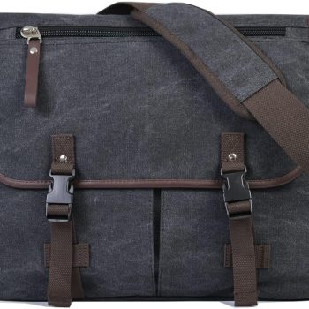 Vintage Canvas 15.6 inch Laptop Messenger Bag for Men Women, College Computer Satchel Shoulder Bag Travel Office Briefcases