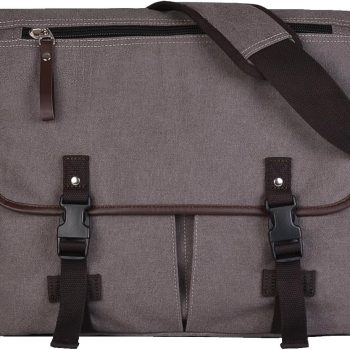 Vintage Canvas 15.6 inch Laptop Messenger Bag for Men Women, College Computer Satchel Shoulder Bag Travel Office Briefcases