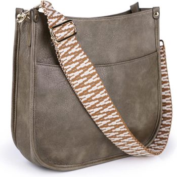 Vegan Leather Crossbody Fashion Shoulder Bag Purse with Adjustable Strap