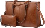Laptop Bag for Women, 15.6 inch Laptop Tote Bag Vintage Work Bags for Women Computer Bag Office Briefcase Handbag