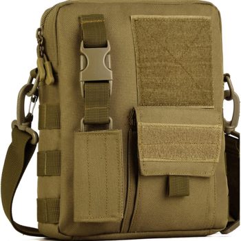 Small Canvas Messenger Bag, Classic Vintage Black Shoulder bag, Small Tactical Bag Brown, Crossbody Casual Pack