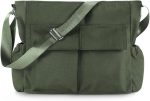 Canvas Messenger Bag Crossbody Shoulder Bag for Men Women Vintage Tote Laptop Bag Large Hobo Bag with Multiple Pockets