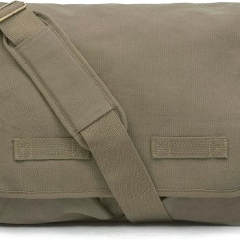 Classic Vintage Messenger Bag - Original Heavyweight Cotton Canvas Shoulder Bag with Upgraded Features