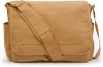Classic Vintage Messenger Bag - Original Heavyweight Cotton Canvas Shoulder Bag with Upgraded Features