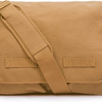Classic Vintage Messenger Bag - Original Heavyweight Cotton Canvas Shoulder Bag with Upgraded Features