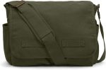 Classic Vintage Messenger Bag - Original Heavyweight Cotton Canvas Shoulder Bag with Upgraded Features