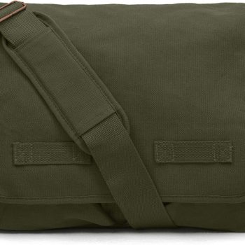 Classic Vintage Messenger Bag - Original Heavyweight Cotton Canvas Shoulder Bag with Upgraded Features
