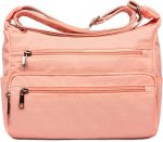 Purses for Women Fabric Nylon Multi Pocket Crossbody Bag Ladies Travel Handbag