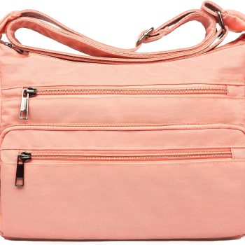 Purses for Women Fabric Nylon Multi Pocket Crossbody Bag Ladies Travel Handbag