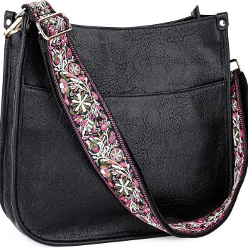 Vegan Leather Crossbody Fashion Shoulder Bag Purse with Adjustable Strap