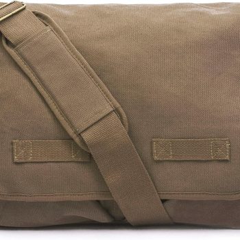 Classic Vintage Messenger Bag - Original Heavyweight Cotton Canvas Shoulder Bag with Upgraded Features